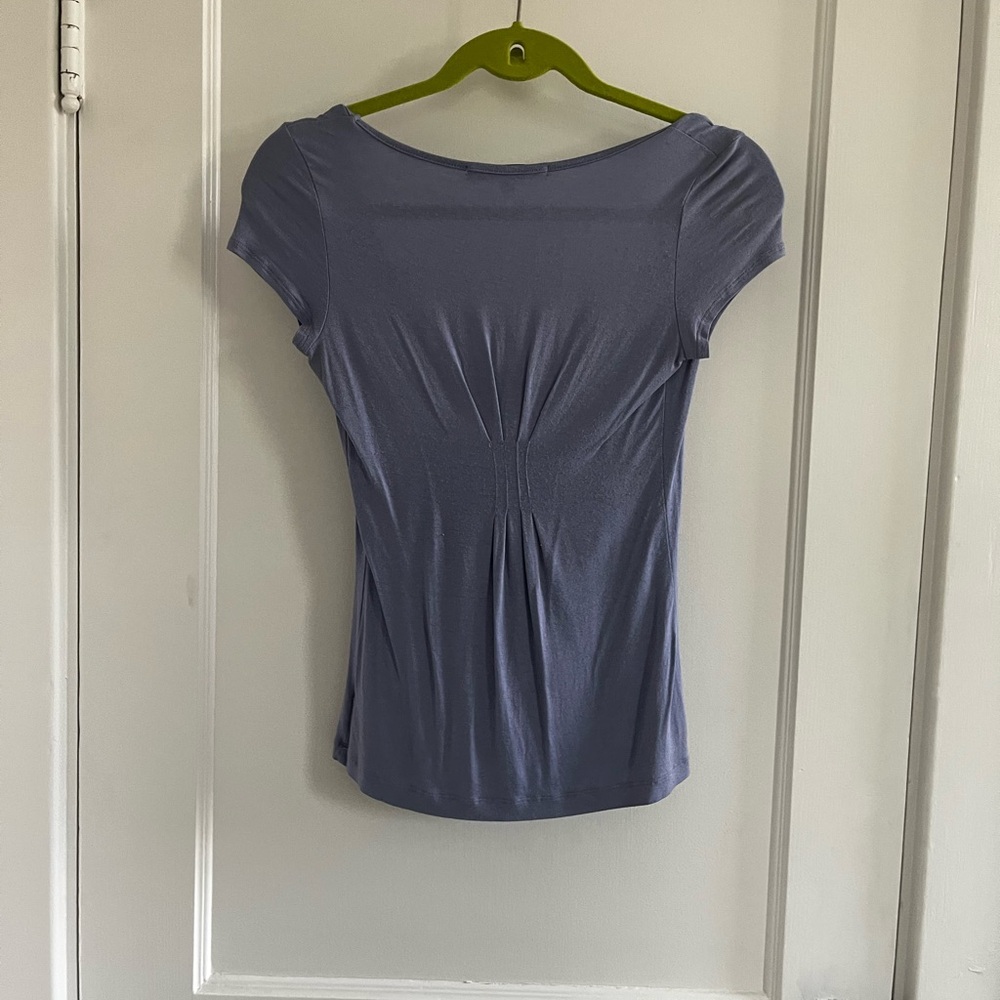 Anthropologie Lavender Cap Sleeve Scoop-Back Top